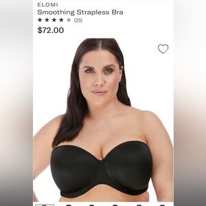 Elomi smoothing strapless bra in black